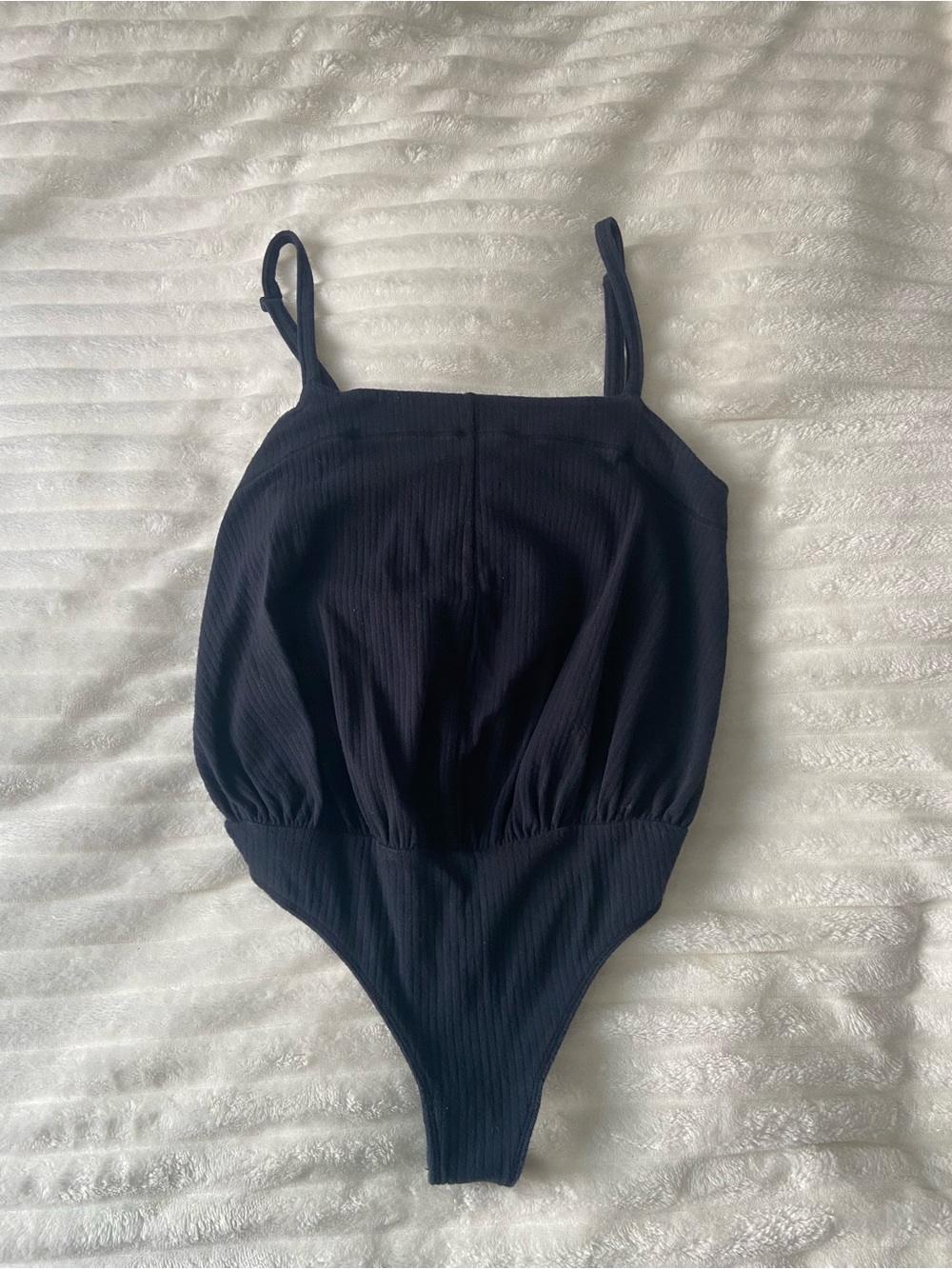 Free People Navy Ribbed Tank Bodysuit